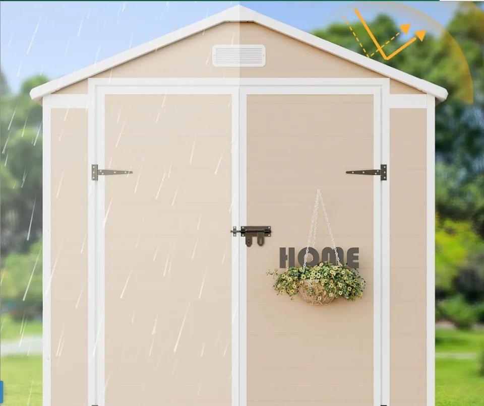 Waterproof Outdoor Storage Shed with Lockable Doors