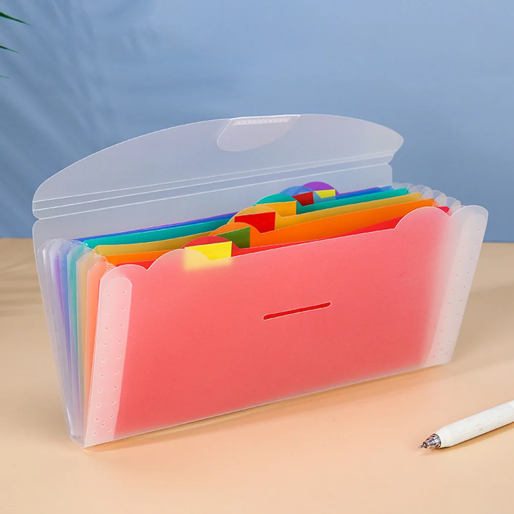 종이 아코디언 문서 정리함 거치대 관리자, 아코디언 파일 빌 보관 가방, 미니 7 그리드 레인보우 폴더 프로스트 Pp