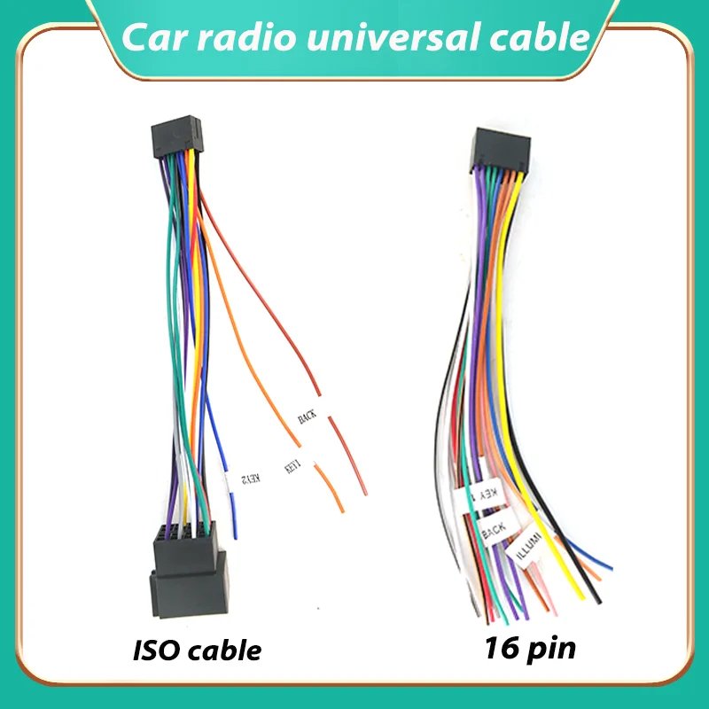 Autoradio-adapter, ISO kabelboom, 16 pins, ISO-stekker naar bus, kabelstekker, universele kabelstekker voor VW FIAT Opel Corsa B C, Opel Astra F G, 2 stuks Autoradio-adapter, ISO kabelboom, 16 pins, ISO-stekker naar bus, kabelstekker, universele kabelstekker voor VW FIAT Opel Corsa B C, Opel Astra F G, 2 stuks