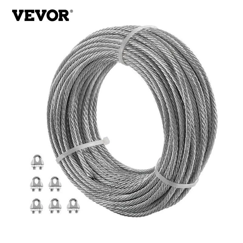 VEVOR Galvanized Steel Cable Aircraft Cable 3/16'' 249ft Galvanized