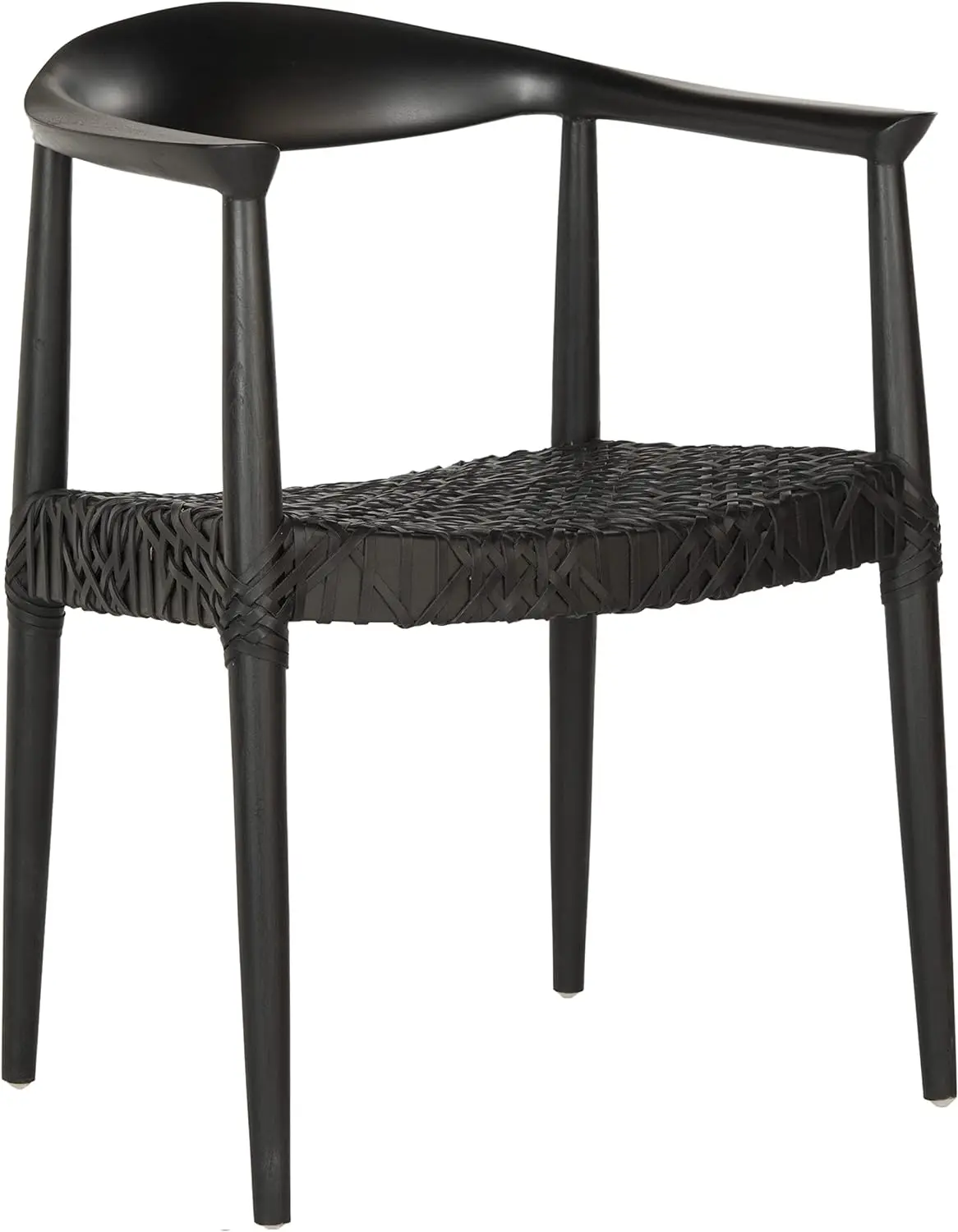 

Safavieh Home Bandelier 17-дюймовый современный плетеный стул Boho, черный/черный