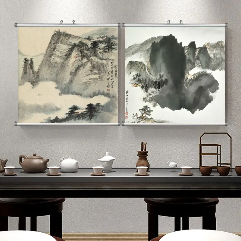 Vintage Mountain Painting Chinese Classic Landscape Canvas Painting Living Room Wall Art Hd Print Painting Home Decor Picture