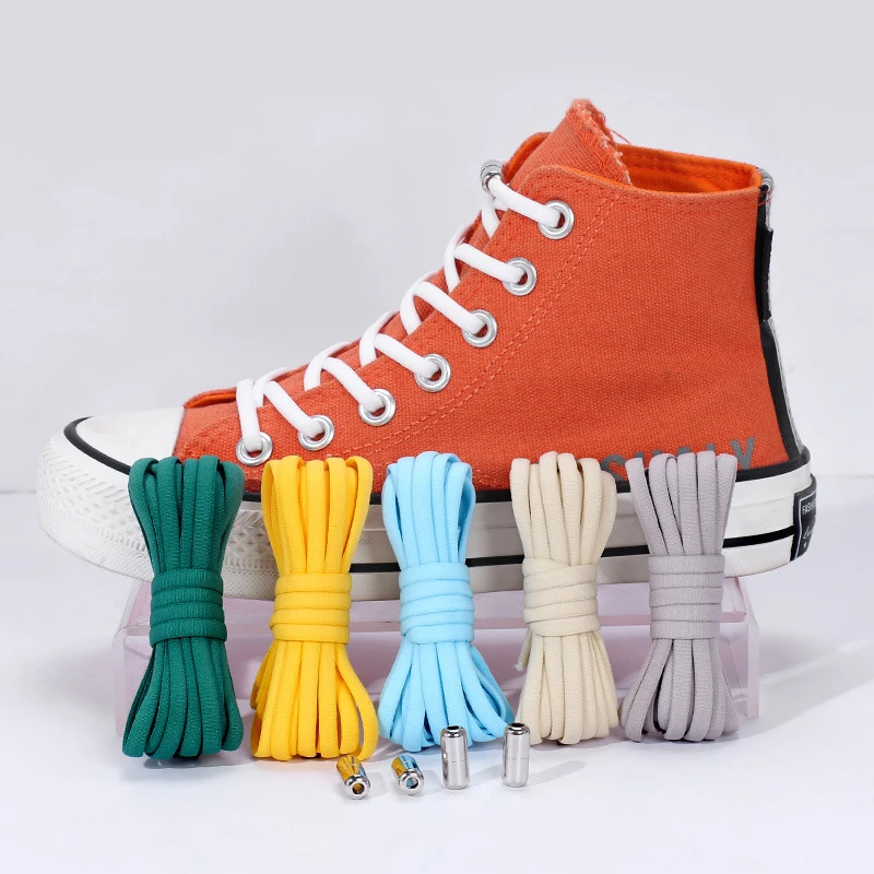 

Lazy Shoelace Buckle Metal Bevel Buckle Tie-Free Binding-Free Semicircle Flat Elastic Black and White, Colored
