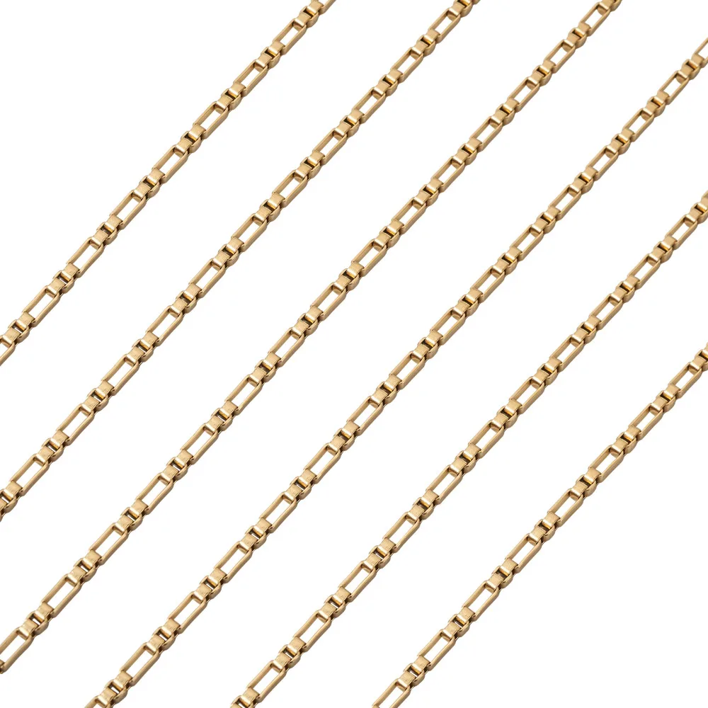 5m/Roll 3mm Stainless Steel Box Chain Unwelded Link Chains Men Women Necklace DIY Jewelry Making Accessories