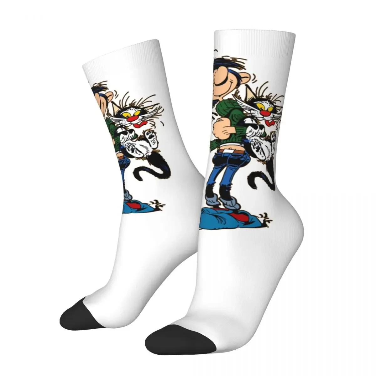 

Носки в стиле Харадзюку «близнецы геймблера», гоф-гоф, Дышащие футбольные носки Gastone Lagaffe, новинка, сумасшедшие носки для мужчин и женщин