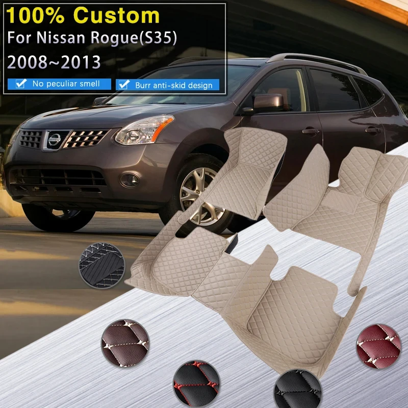 

Car Floor Mats For Nissan Rogue S35 2008~2013 Carpets Luxury Leather Rugs Mat Durable Pad Carpets Interior Parts Car Accessories