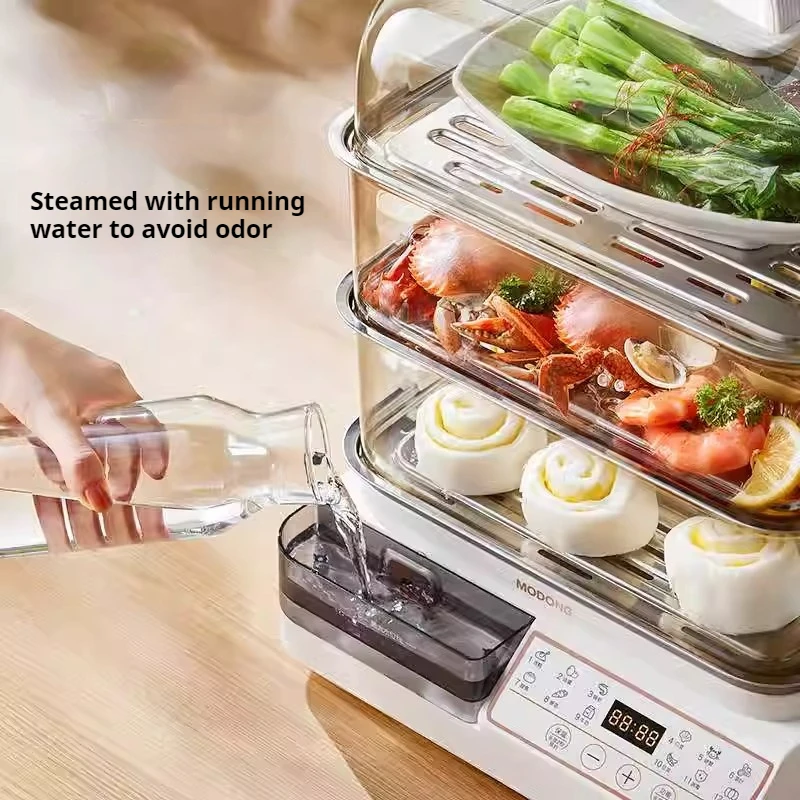 Three-layer Food Steamer Household Electric Bun Steamer Machine Large Capacity Eletrodomesticos De Cozinha Eletricos