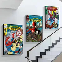 ⁦لوح جدارية كانفاس بتصميم كلاسيكي لأبطال مارفل وسبايدرمان | Marvel Spider-Man: No Way Home & Venom Superhero Classic Canvas Wall Art Poster⁩ - الصورة ⁦2⁩