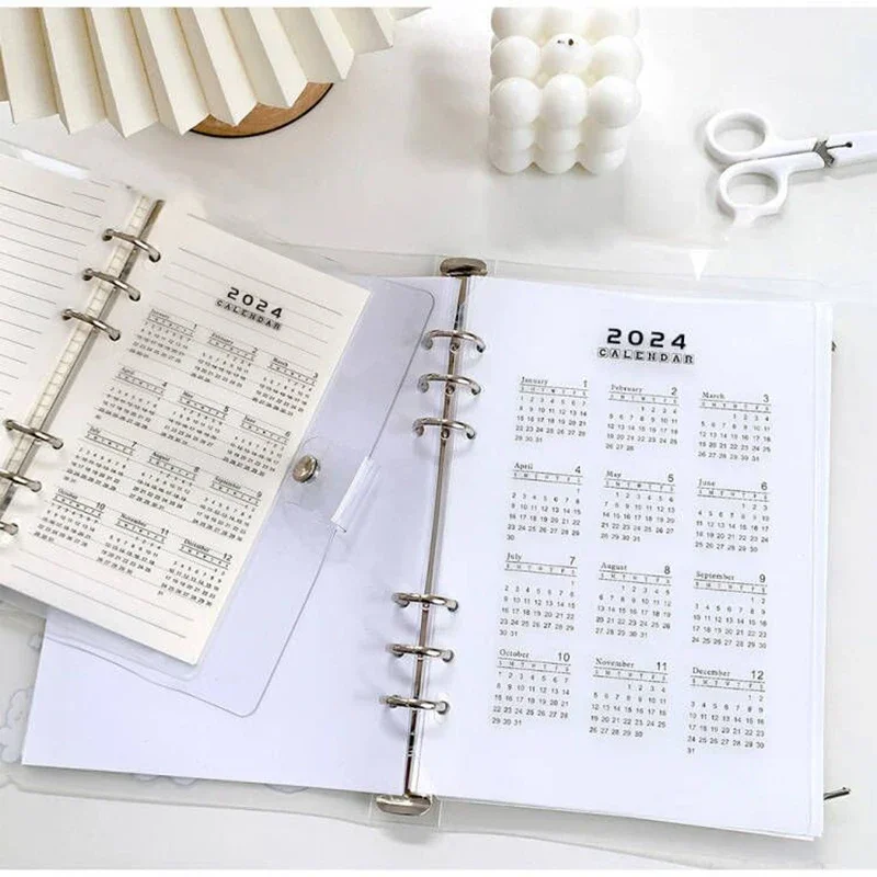 2 Sheets 2024 Calendar Binder Dividers A5 A6 Loose Leaf Notebook Index Dividers Agenda Yearly Monthly Planner Bookmarks Office images - 6