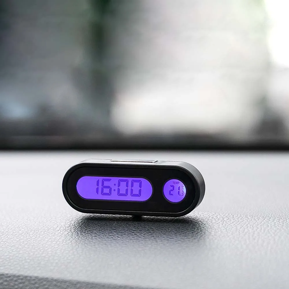 

Car Clock Time Watch Mini Electronic Auto Clocks Luminous Interior Thermometer LCD Backlight Digital Display Car Accessories