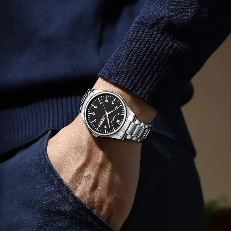 NIBOSI Luxury Gold Watch Men Fashion Luminous Waterproof Stainless Steel Quartz Male Wristwatch Date Week Relogio Masculino