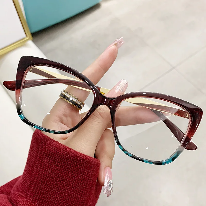 

Fashion Cat Eyes Glasses Frame Women New Trend Eyewear Frame Print Glasses European and American Anti Blue Light Glasses