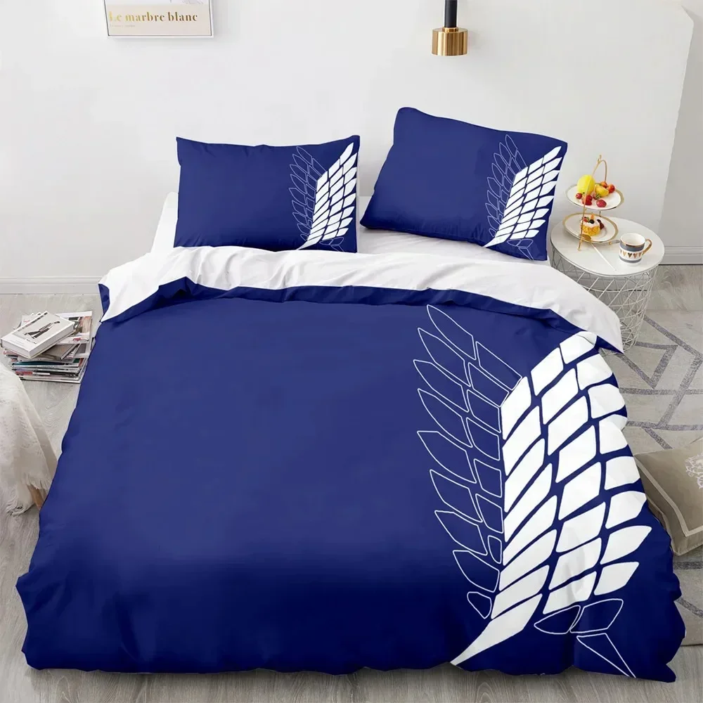 Anime Attack on Titan 3D Printed Bedding Set Duvet Cover Pillowcase Freedom Wings Bedclothes for Boys Kids Twin Single Full Size