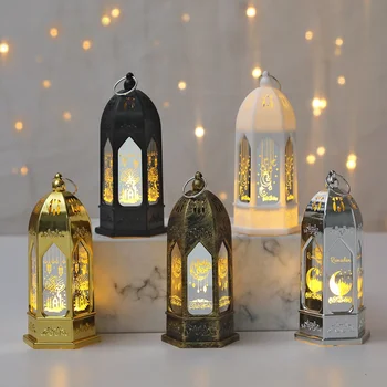 Musulmano Ramadan Decor Lanterna Ornamento EID Mubarak Luna LED Lampada a candela Eid Al Adha Regalo Gurbang Ramadan Decorazione per la casa 1