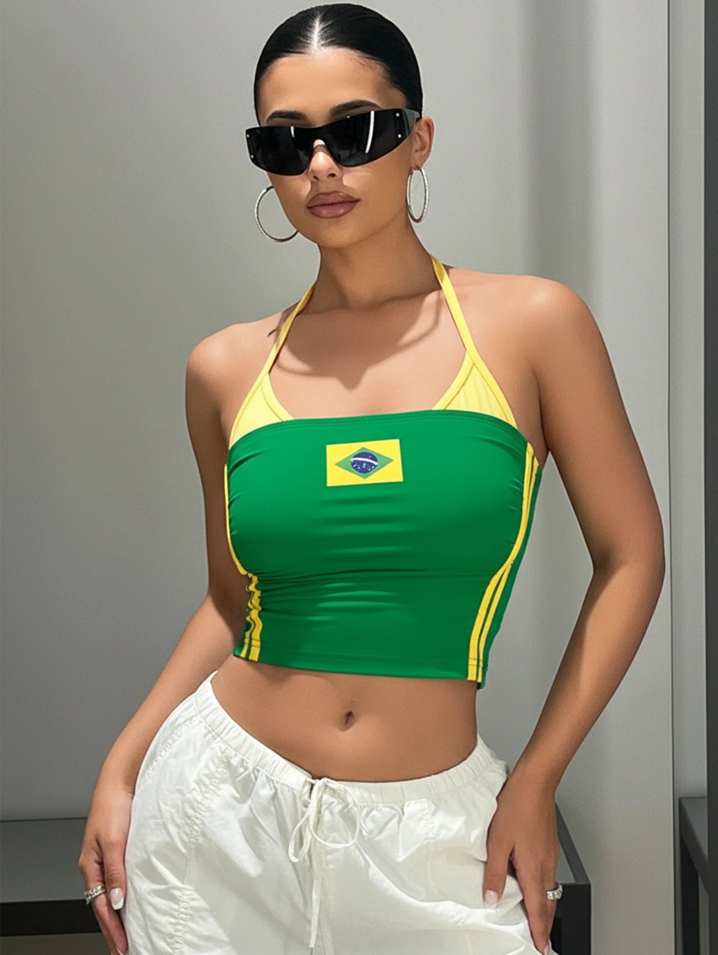 Women’s short vest, spaghetti strap vest. 3