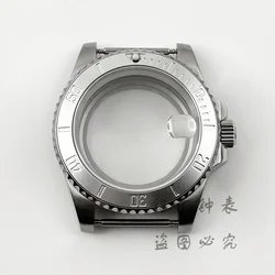High-Quality 40MM GMT Watch Case with Aluminum Bezel, Stainless Steel Finish for NH34 NH35 NH36 Case (Silver Glass Back A)