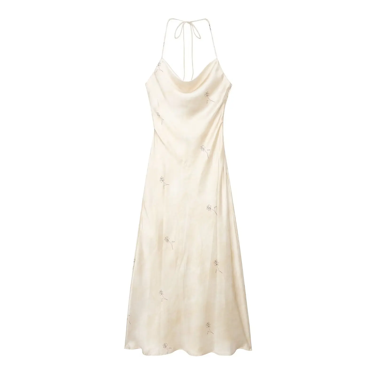 

New women's satin printed fashion dress women