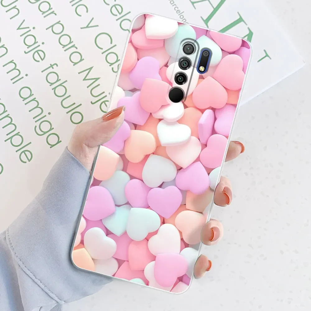 Elegant Watercolor Marble Transparent Silicone Soft TPU Case for 6.53-inch Smartphones - Protective Bumper Back Cover