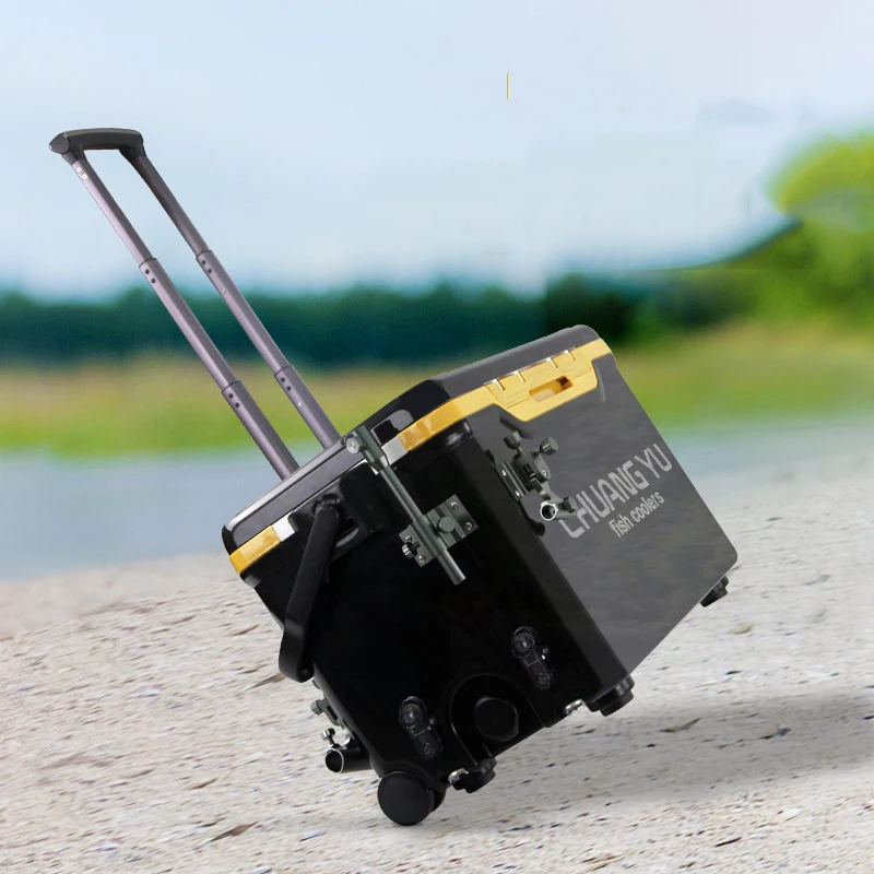 36L Fishing Ice Box Tackle Box Outdoor Trolley Case Flat Cover Adult  Fishing Seating Cooler Box Tool Boxes With Wheels 낚시아이스박스