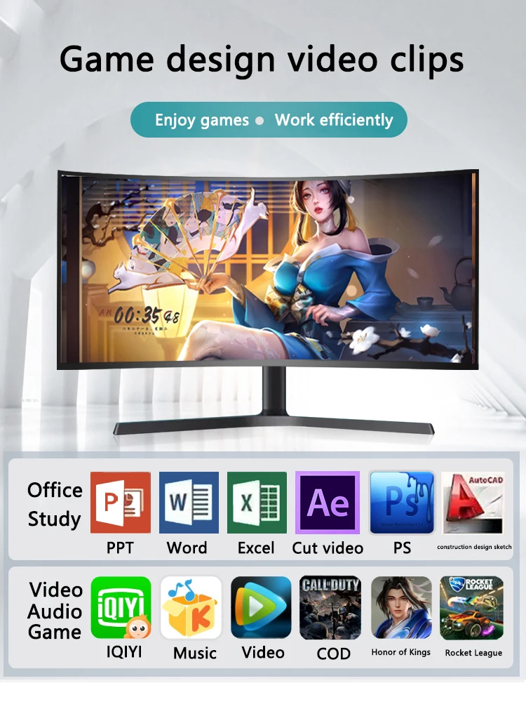 UWQHD 4K Ŀ Ʈ ̵  ũ, 100Hz ̳  e-, 34 ġ 1900R 繫 ũž ǻ LCD 