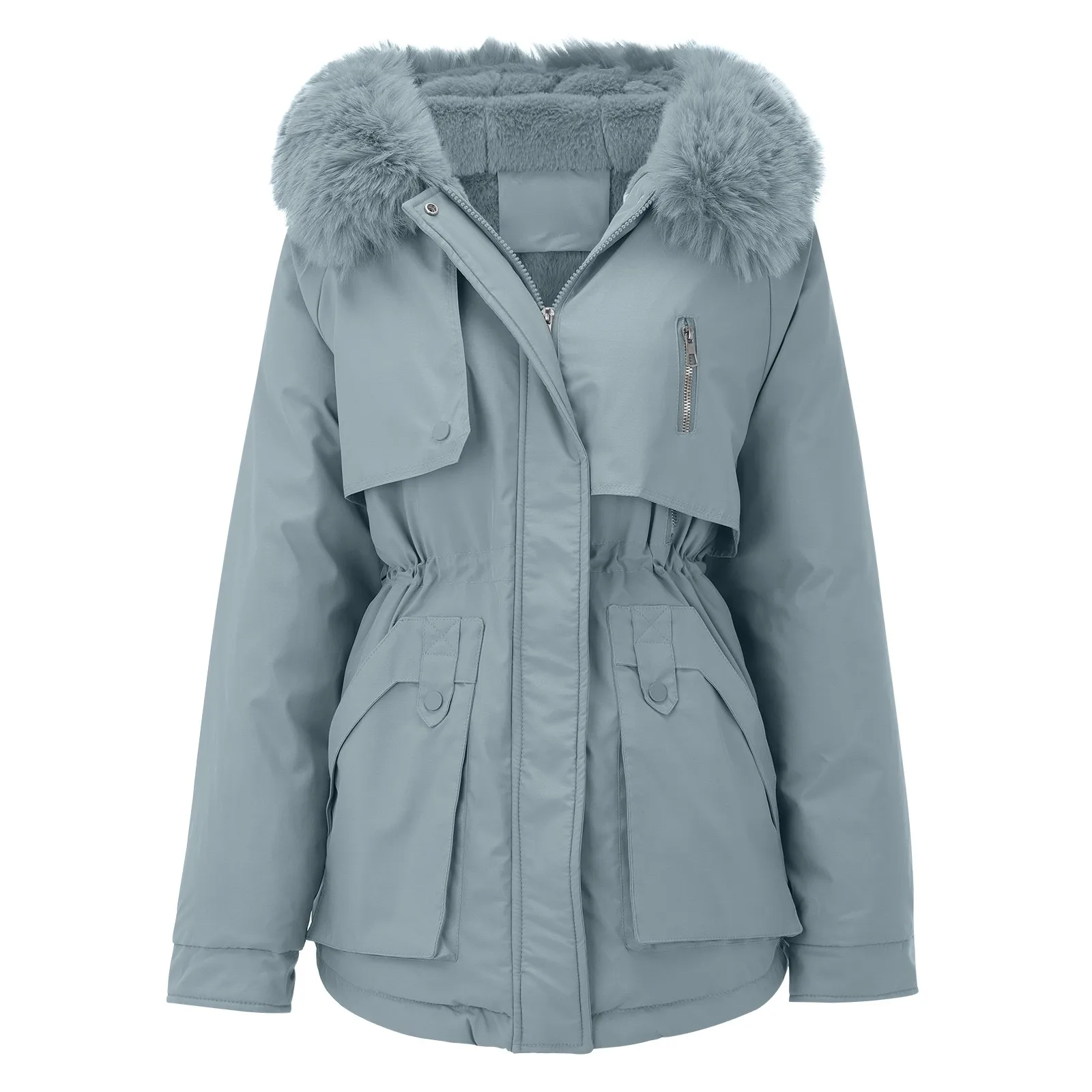 Parka Women 2022 Daily Winter Coat Lapel Collar Long Sleeve Jacket Vintage Thicken Coat Jacket Warm Hooded Thick Padded Parka