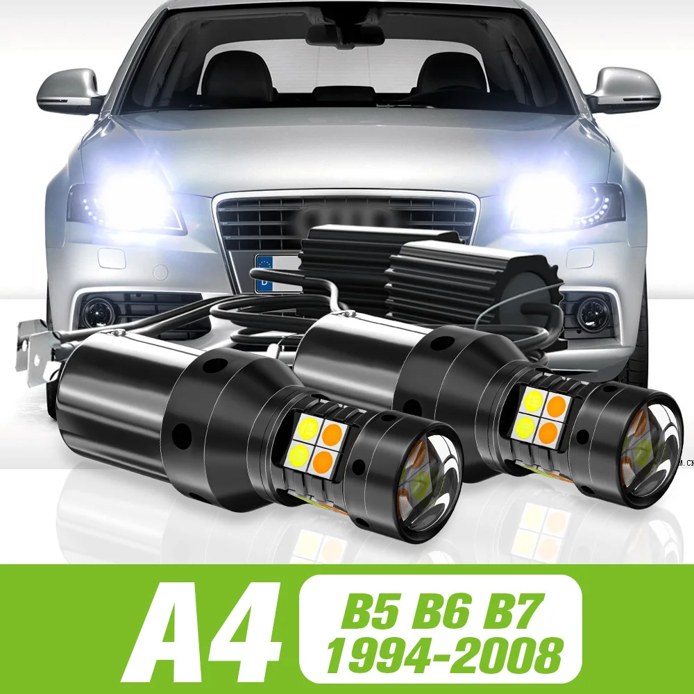 

2pcs For Audi A4 B5 B6 B7 1994-2008 Dual Mode LED Turn Signal+Daytime Running Light DRL 2003 2004 2005 2006 2007 Accessories