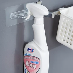 Household Multifunctional Waterproof and Oil-proof Transparent Double Hole Hook Bathroom Kitchen Shelf Wall Seamless Hook