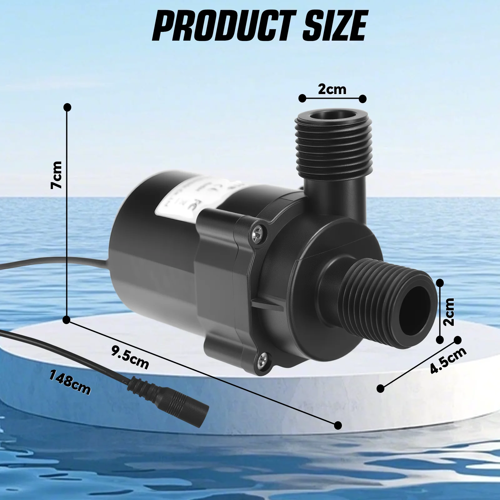 40W Brushless Water Transfer Pump Ultra-quiet DC12V 1200L/H Portable Submersible