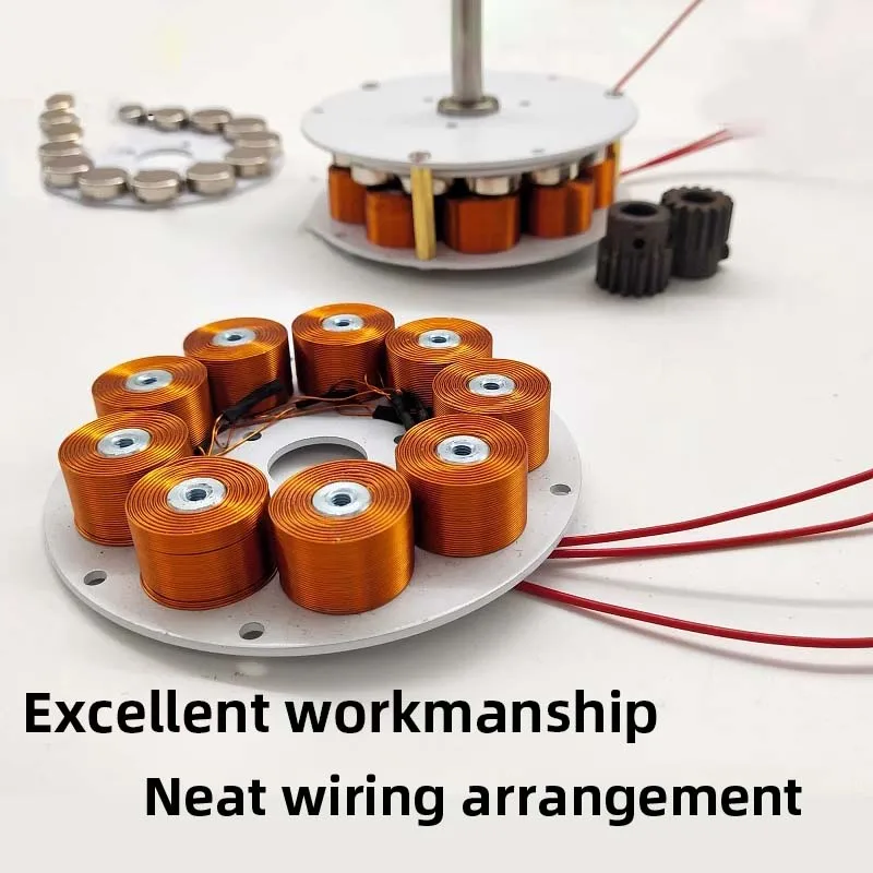 미니 디스크 철심 발전기 강력한 자기 저속 다극 3상 50W 24V AC 발전기 100-650rpm 85mm*25mm