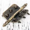 Antique Bronze Crown Hinges 6 Holes Jewelry  Box Decorative Cabinet Hinge 6-pole Flat Hinge Box Packaging Hinge Buckle 3