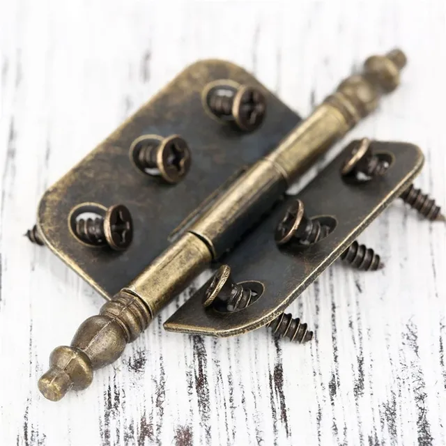 Antique Bronze Crown Hinges 6 Holes Jewelry  Box Decorative Cabinet Hinge 6-pole Flat Hinge Box Packaging Hinge Buckle 3