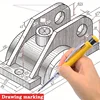 Metal Carpenter Pencil Built-in Sharpener 4-Color Lead Refills Woodworking & DIY Crafts, Deep Hole Marking Construction 3