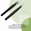 Antistatic Black Manicure Tool Acrylic Gel Nail Art Rhinestones Sequins Paillette Picking Nipper Tweezers HOT 3