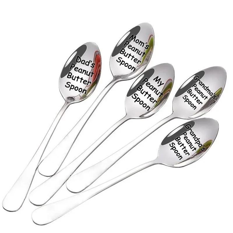 Personalized Stainless Long Handle Spoon Valentines Day Gift for Girlfriend Boyfriend Anniversary Wedding Couples Love Present