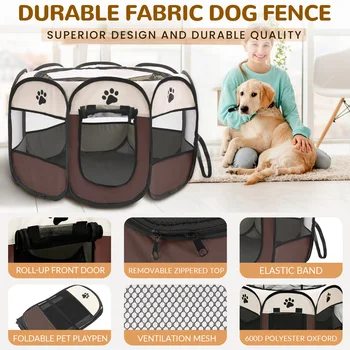 Foldable Octagonal Pet Playpen 4