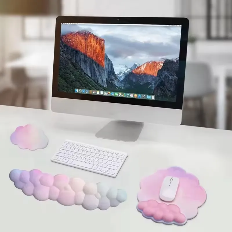 3pcs Keyboard Wrist Rest Pad Set, Ergonomic Leaf Shape Mouse Pad With Non-Slip PU Base, Pain Relief Memory Foam Mouse Wrist Rest