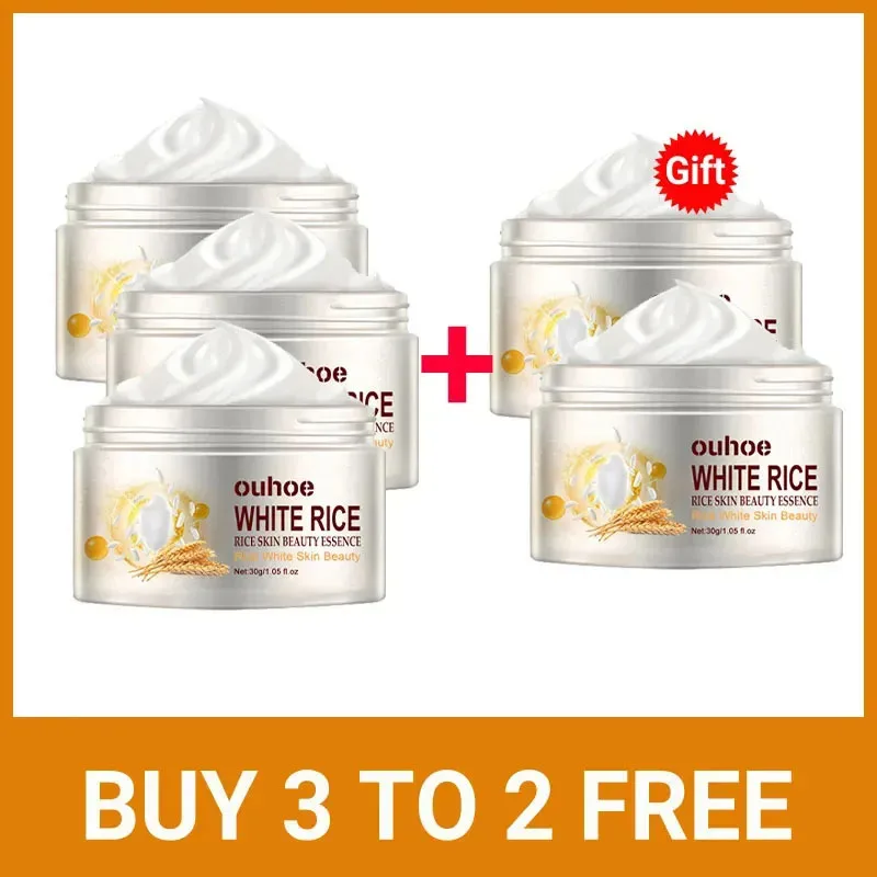 5pcs White Rice Whitening Face Cream Anti Aging Fade Fine Lines Melanin Pigment Remover Wrinkle Moisturizing Brighten Skin Care пигмент хайлайтер для лица pigment skin haghlighter pbl 1272 03 03 8 5 г