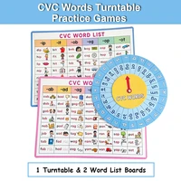 Montessori CVC Word List, CVC Phonics Turntable, Spinner Game, English Teacher Teaching Aids, Spelling Games Homeschool Supplies 1