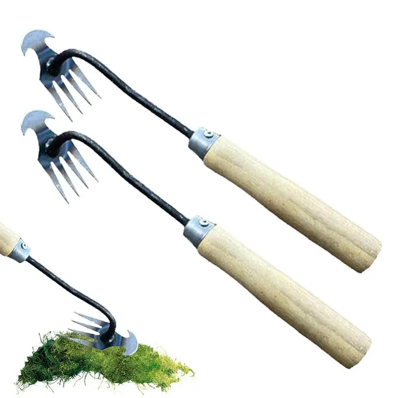 

Garden Weeder 4-Teeth Dual Purpose Weeder High Strength & Ergonomic Hand Remover Tool WeedRemover Durable Garden Lawn Weeder