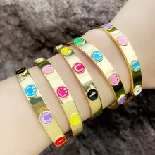 

Heavy Industry Bracelet Color Oil Dripping Lightning Wine Cup Smiling Face Expression Bracelet