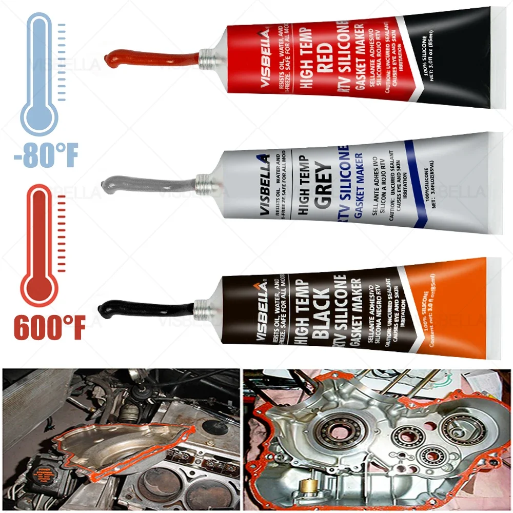 RTV Car Motor Gap Seal Glue Strong Adhesive Glue Equipment Repair Paste High Temperature Sealant Neutral Silicone Gasket 2
