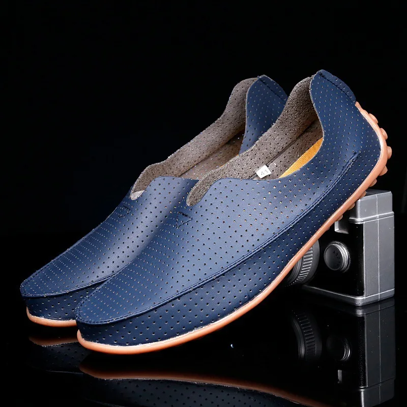 

Мужские кожаные мокасины, мягкая подошва, натуральная кожа, повседневная Летняя обувь