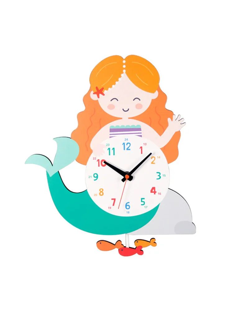 Mermaid Wall Clock - Sea Life - Kids Nursery Room, Teens Room, Baby Room -  Wall Clock