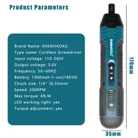 Cordless Electric Screwdriver Rechargeable 1300mah Lithium Battery Mini Drill 3.6V Power Tools Set Household Maintenance Repair 2