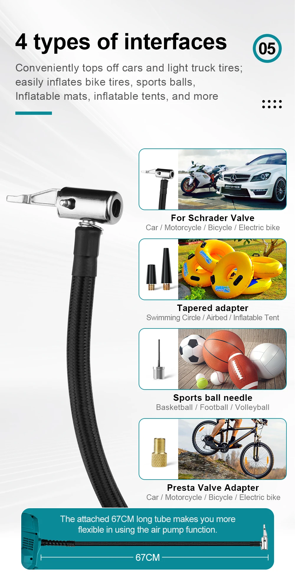 Air compressor portable air inflator for Car tyre / motorcycle/ bicycle/ Outdoor