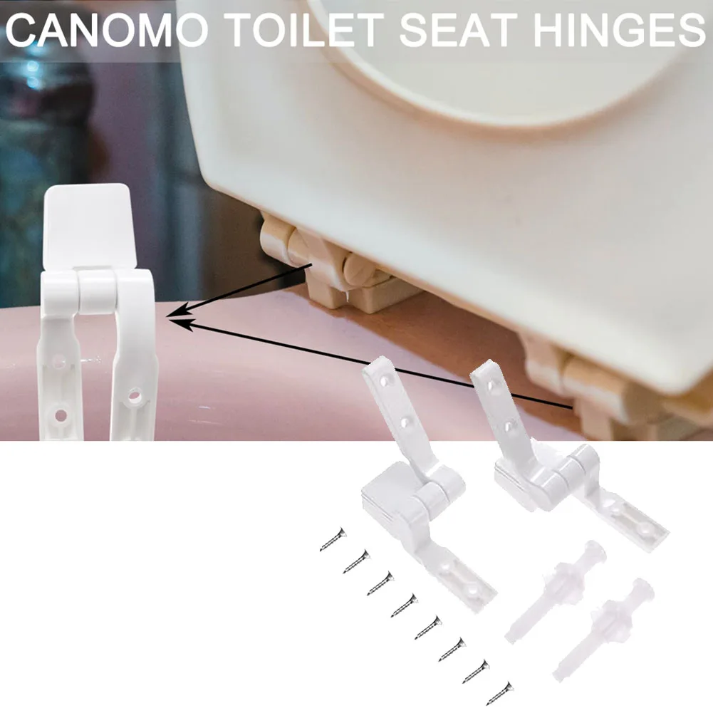 White Plastic Toilet For Seat Lid Hinge Replacement With Bolts Screw Nuts Toilet Holder Cover Ring Connection Assembly Bathroom