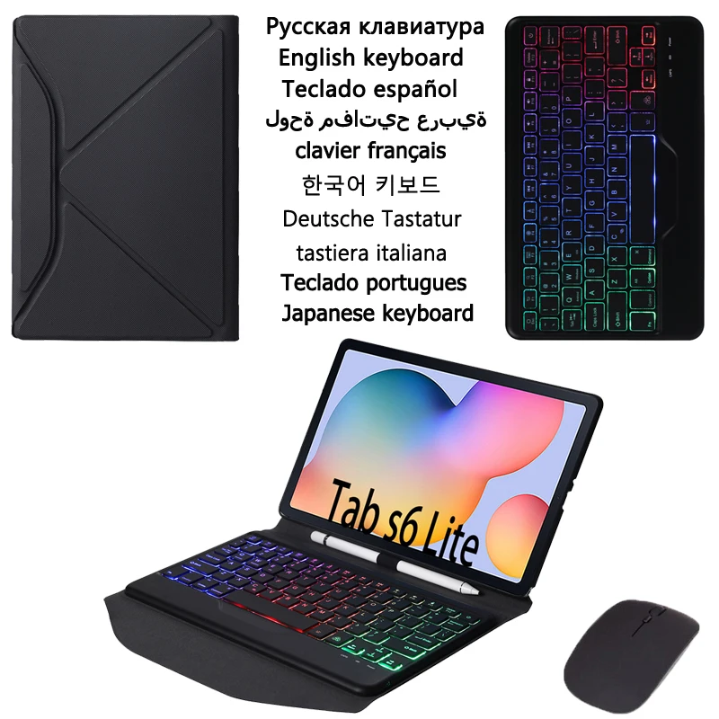 

Rainbow Backlit Keyboard for Samsung Galaxy Tab A7 Keyboard Case 2022 Cover for Teclado Galaxy Tab A7 Case 10.4'' T500 T505 T509