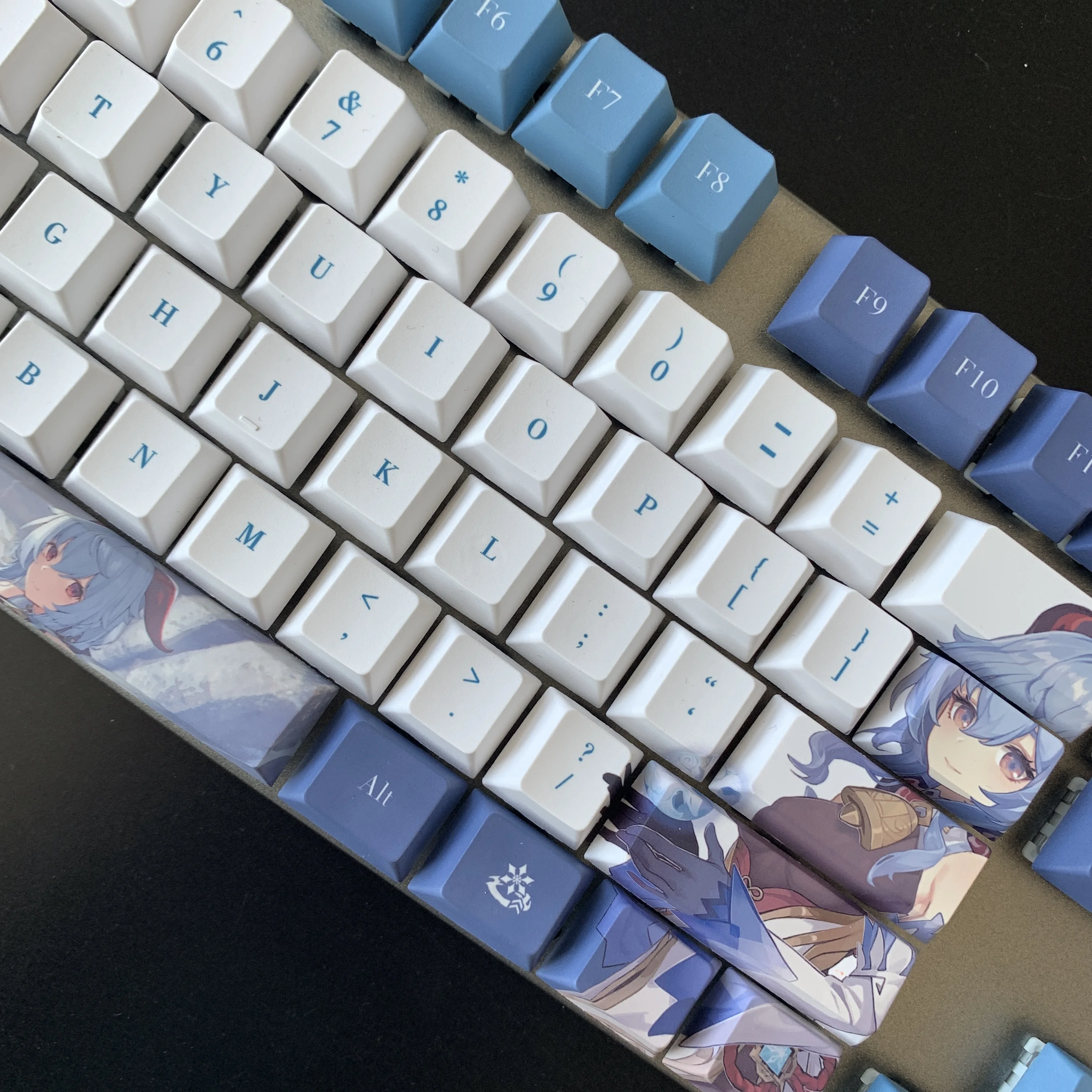 GANYU PBT, Branco Anime Keycap, 61, 87, 104, 108 Chaves Set