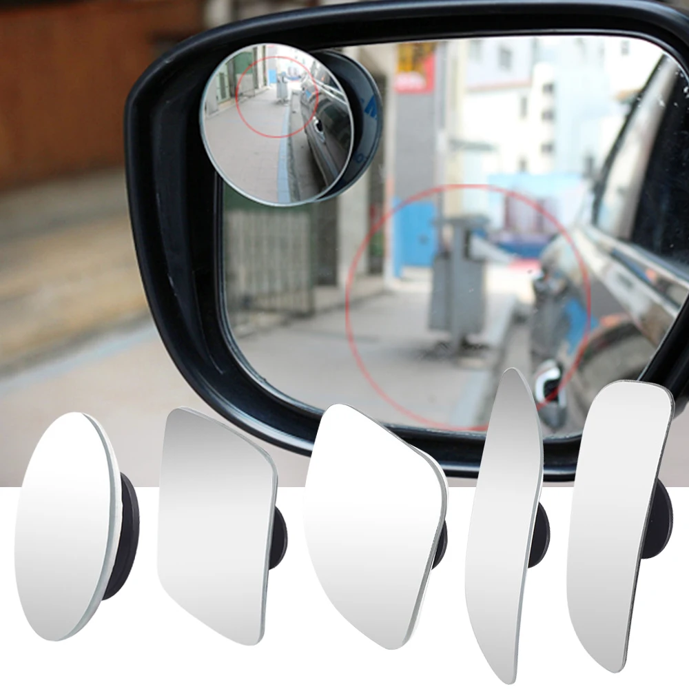 

2Pcs Car Mirror HD Blind Spot Mirror Adjustable Auto Rearview Convex Mirror 360 Degree Wide Angle Vehicle Parking Rimless Mirror