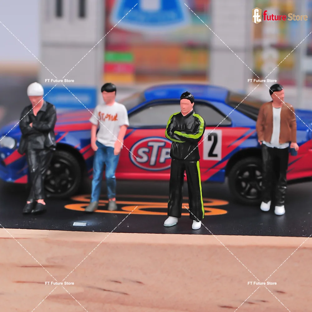 특별 할인 미니어처 피규어 1/64 페인티드 레이싱 드라이버 캐주얼 핸섬 남성 미니 인형 장면 소품 자동차 모델 장식 공예품